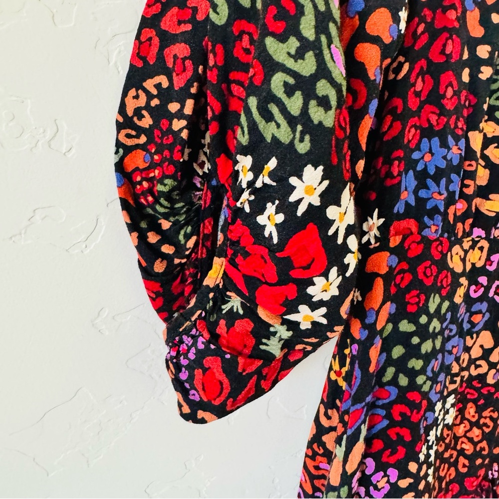 Farm Rio Wild Flower Puff Sleeve Dress - Picture 5 of 12